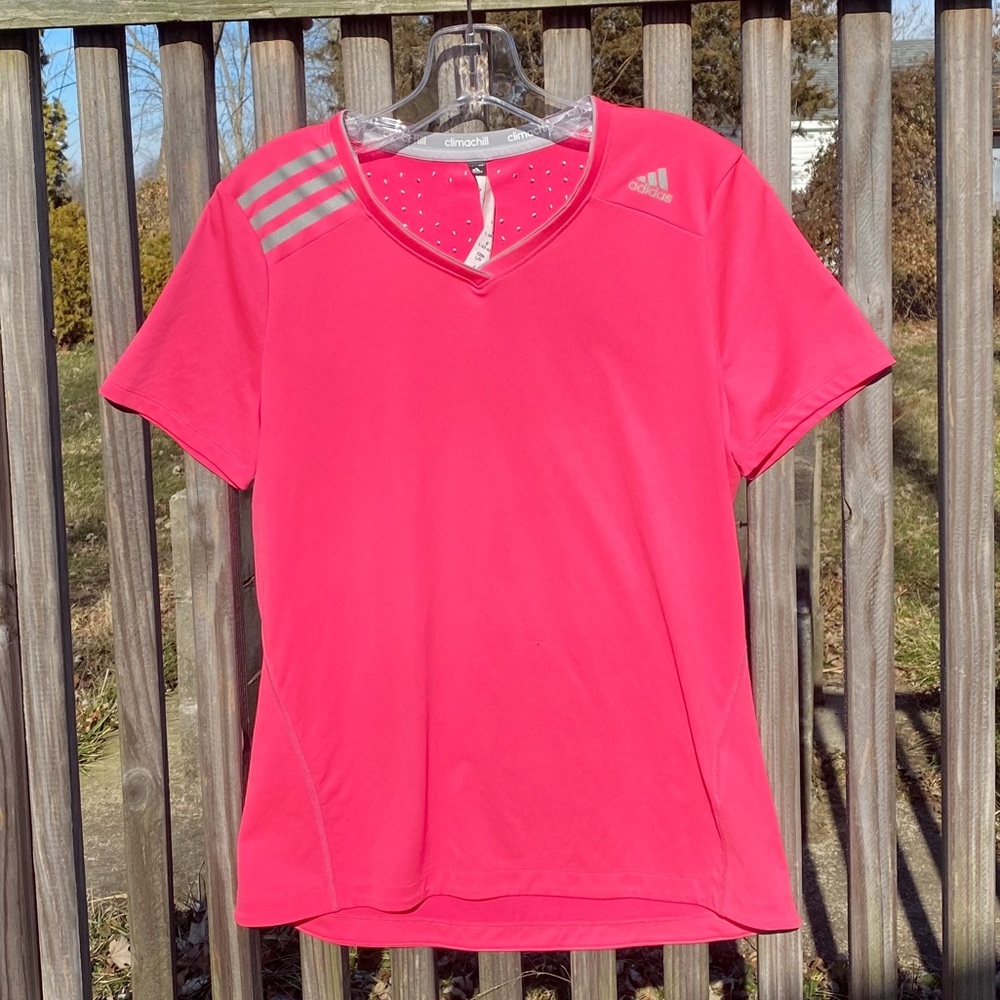 Adidas hot pink tee
